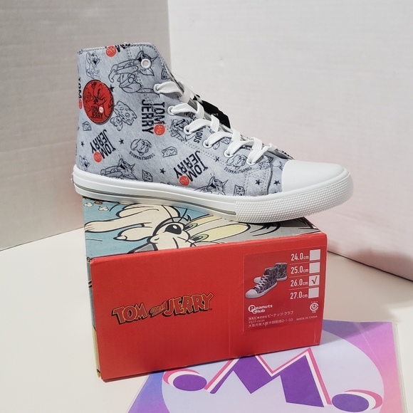 Peanuts Club Tom and Jerry High Top Sneakers - Picture 1 of 4